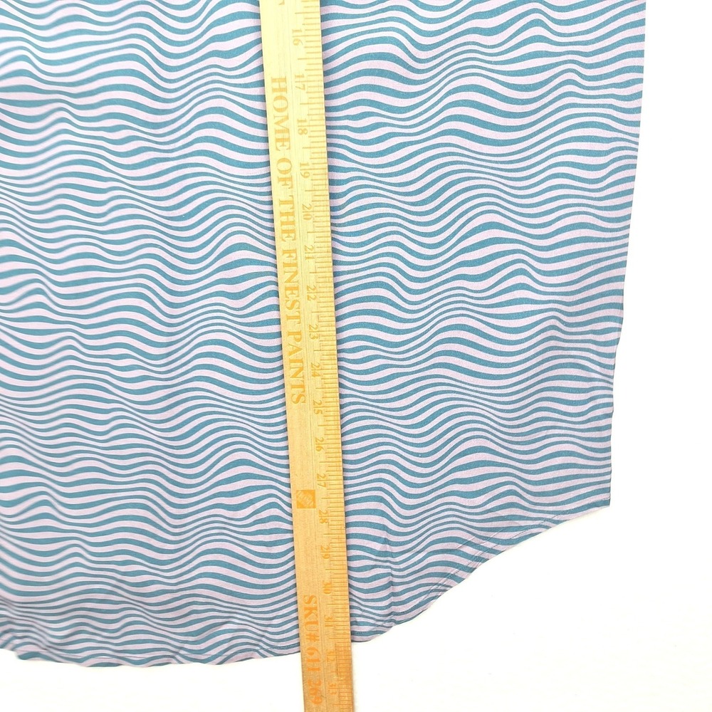 Wildfang Shirt Womens Large Empower Purple Blue Wavy Button Up - Picture 6 of 9